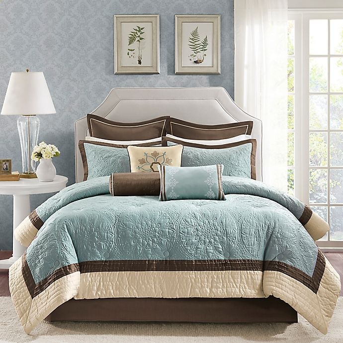 slide 1 of 9, Madison Park Juliana King Comforter Set - Blue, 9 ct