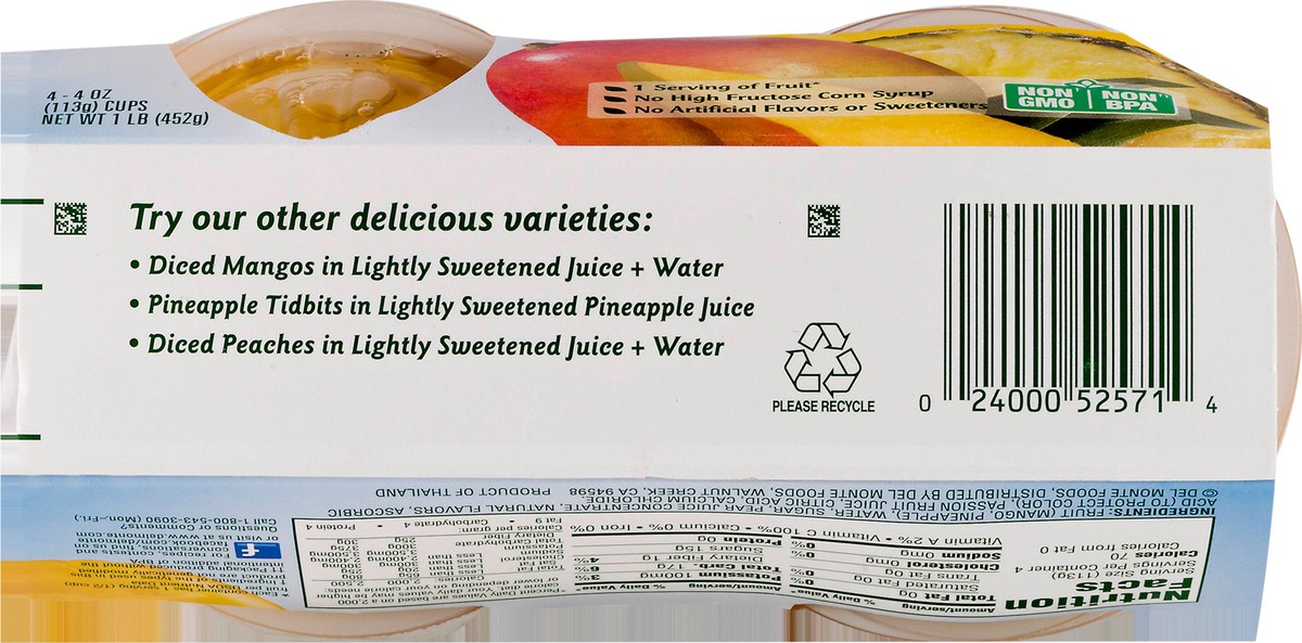 slide 6 of 10, Del Monte Mango Pineapple Tidbits 4 ea, 4 ct