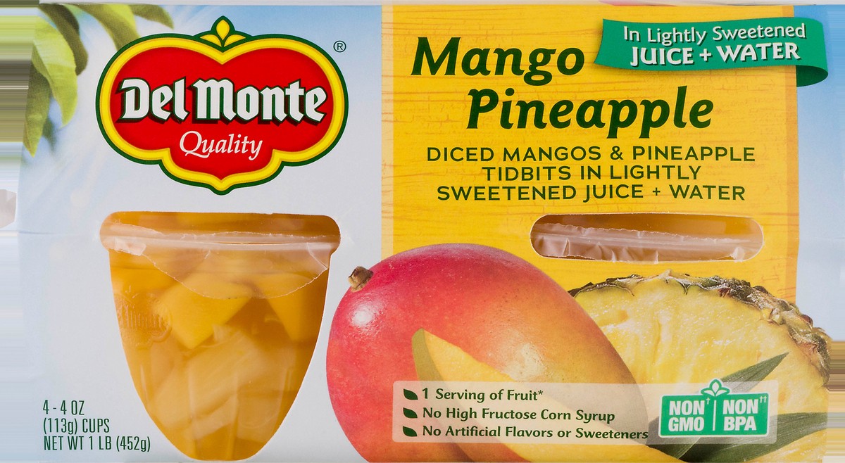 slide 8 of 10, Del Monte Mango Pineapple Tidbits 4 ea, 4 ct