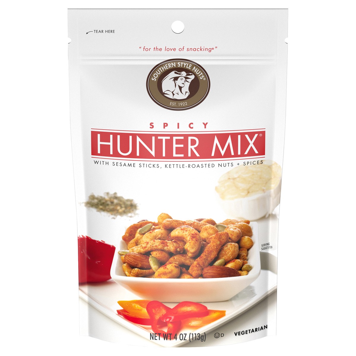 slide 13 of 14, Southern Style Nuts Hunter Mix Spicy Snack Mix 4 oz. Bag, 4 oz