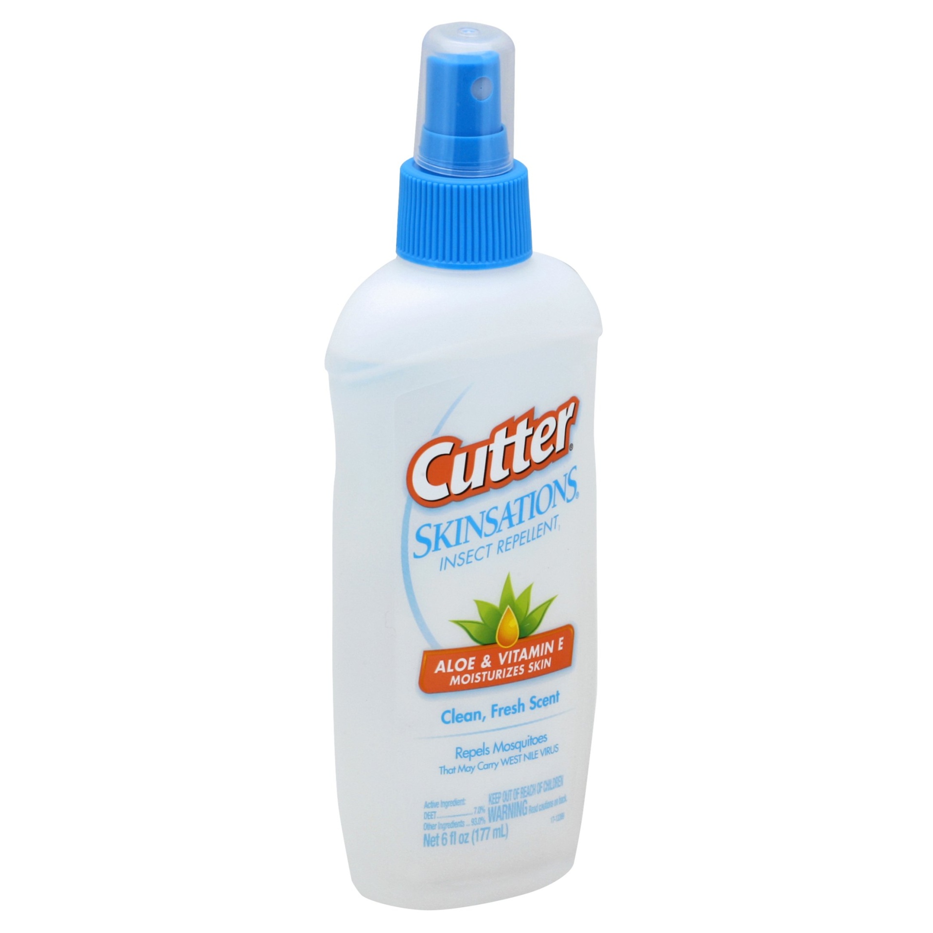 slide 1 of 1, Cutter Skinsations Clean Fresh Scent Insect Repellent Spray, 6 fl oz