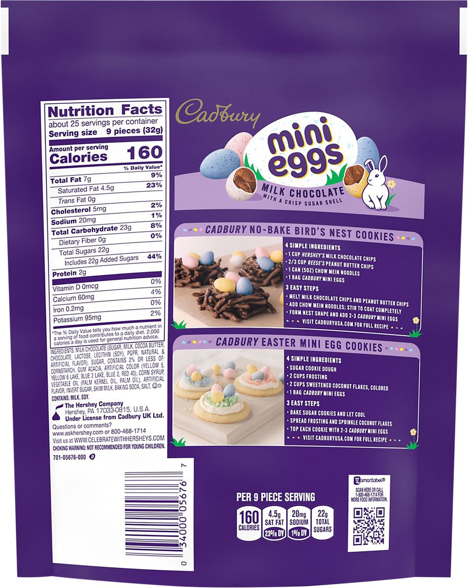 slide 3 of 6, CADBURY MINI EGGS Milk Chocolate with a Crisp Sugar Shell Candy, Easter, 28 oz, Resealable Bag, 28 oz