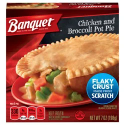 Banquet Chicken and Broccoli Pot Pie, Frozen Meal, 7 oz.