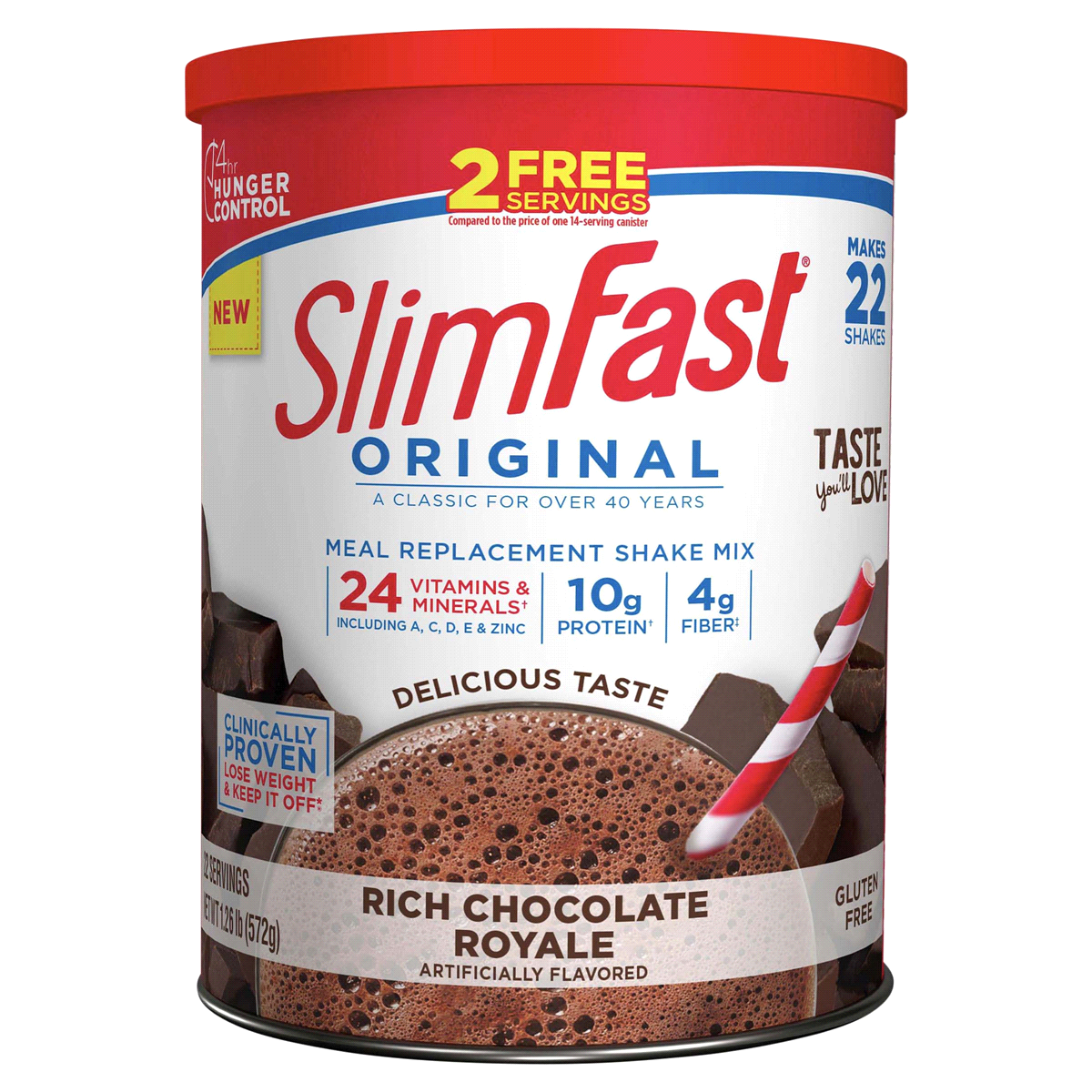 slide 1 of 9, SlimFast Original Powder Chocolate Royal, 20.18 oz, 22 servings