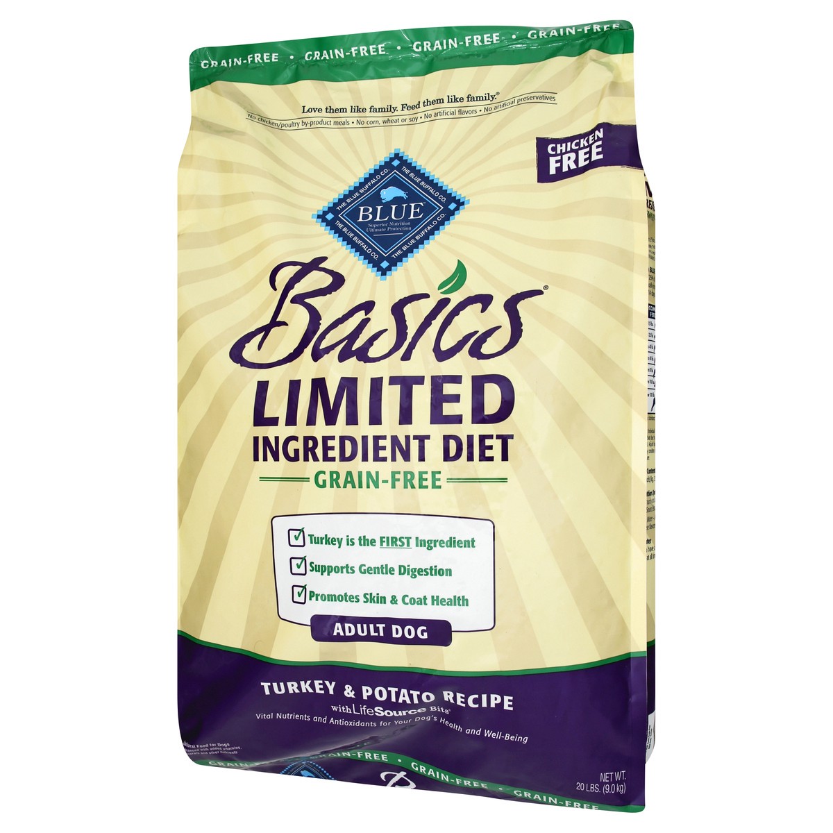 slide 5 of 13, Blue Buffalo Blue Basics Limited Ingredient Diet Grain-Free Adult Turkey & Potato Recipe Food for Dogs 20 oz, 20 oz