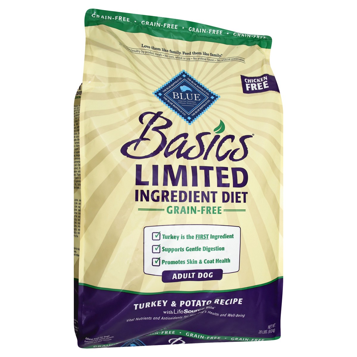 slide 9 of 13, Blue Buffalo Blue Basics Limited Ingredient Diet Grain-Free Adult Turkey & Potato Recipe Food for Dogs 20 oz, 20 oz