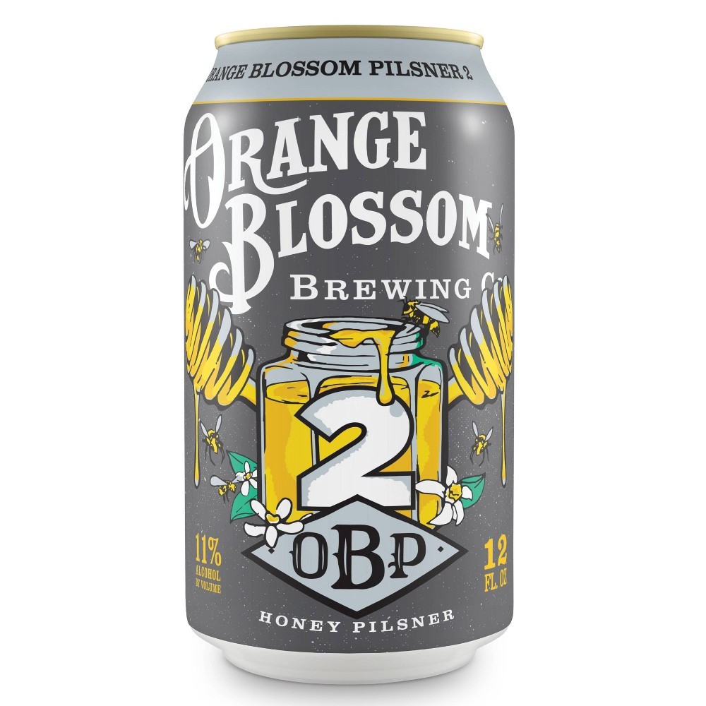 slide 2 of 2, Orange Blossom Brewing Co. Orange Blossom Pilsner Squared Beer - 4pk/12 fl oz Cans, 4 ct; 12 fl oz