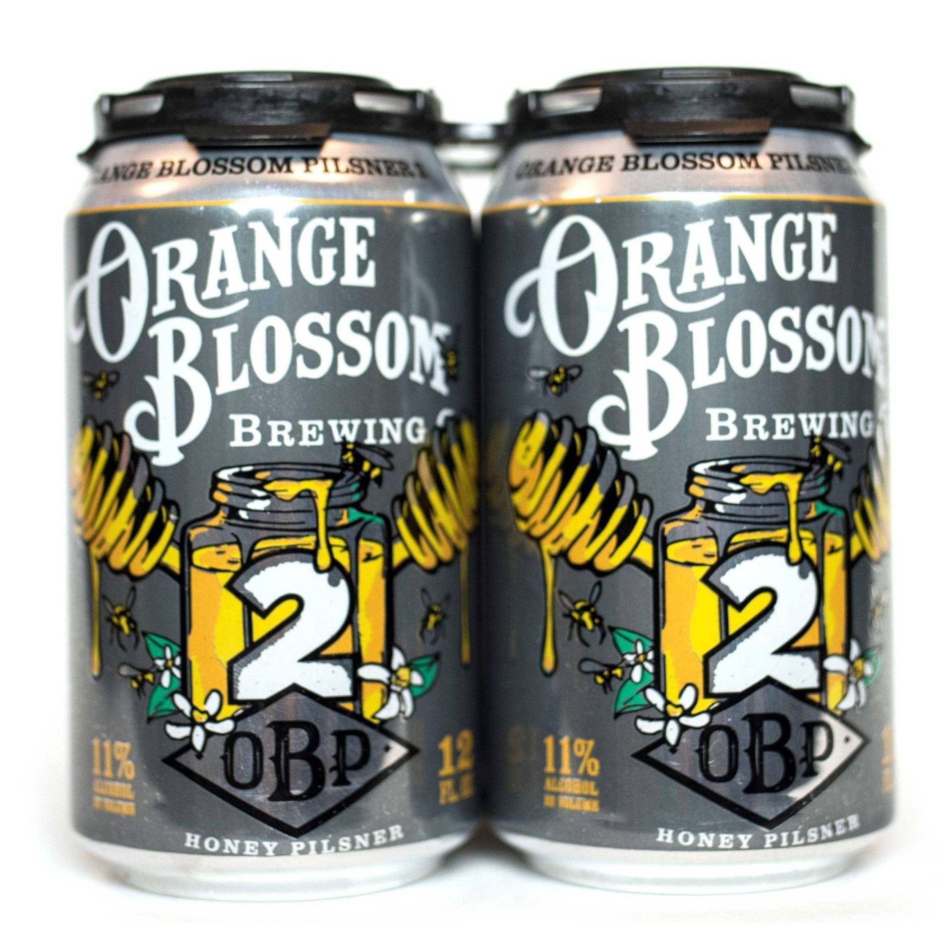 slide 1 of 2, Orange Blossom Brewing Co. Orange Blossom Pilsner Squared Beer - 4pk/12 fl oz Cans, 4 ct; 12 fl oz