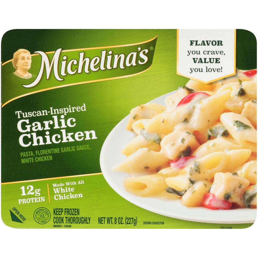 slide 1 of 6, Michelina's Tuscan Inspired Garlic Chicken, 8 oz