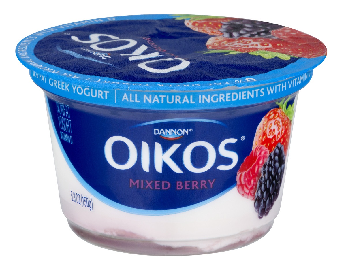 slide 1 of 1, Dannon Oikos Nonfat Yogurt Mixed Berry, 5.3 oz