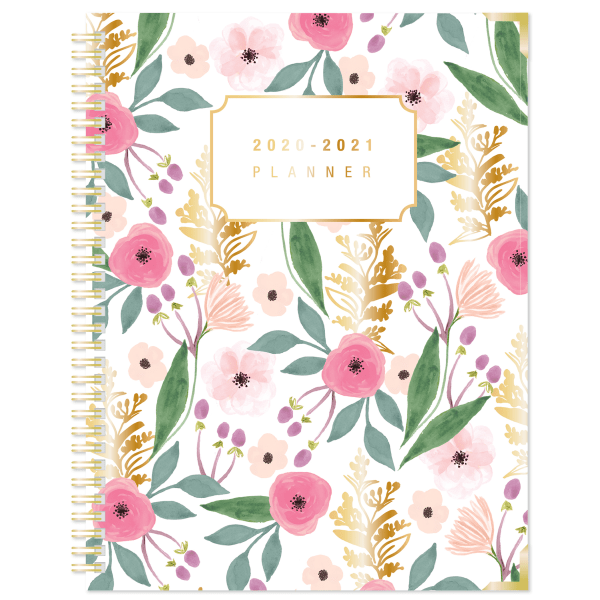 slide 1 of 3, Office Depot Weekly/Monthly Academic Planner, 8-1/2'' X 11'', Floral, July 2020 To June 2021, Odus1933-027, 1 ct