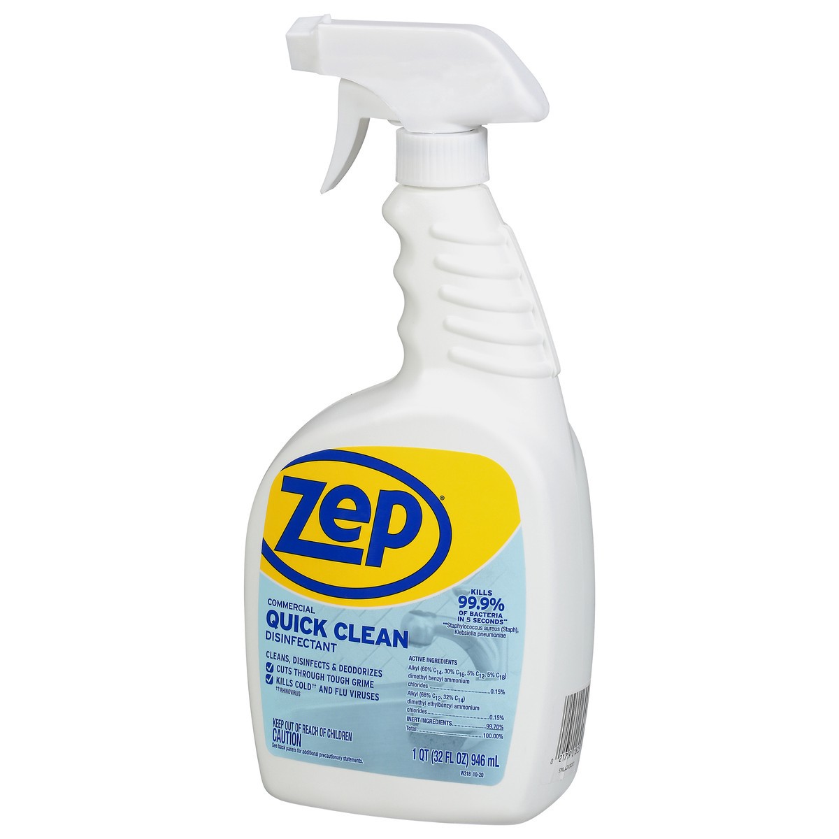 slide 12 of 12, Zep Commercial Quick Clean Disinfectant 1 qt Bottle, 1 qt