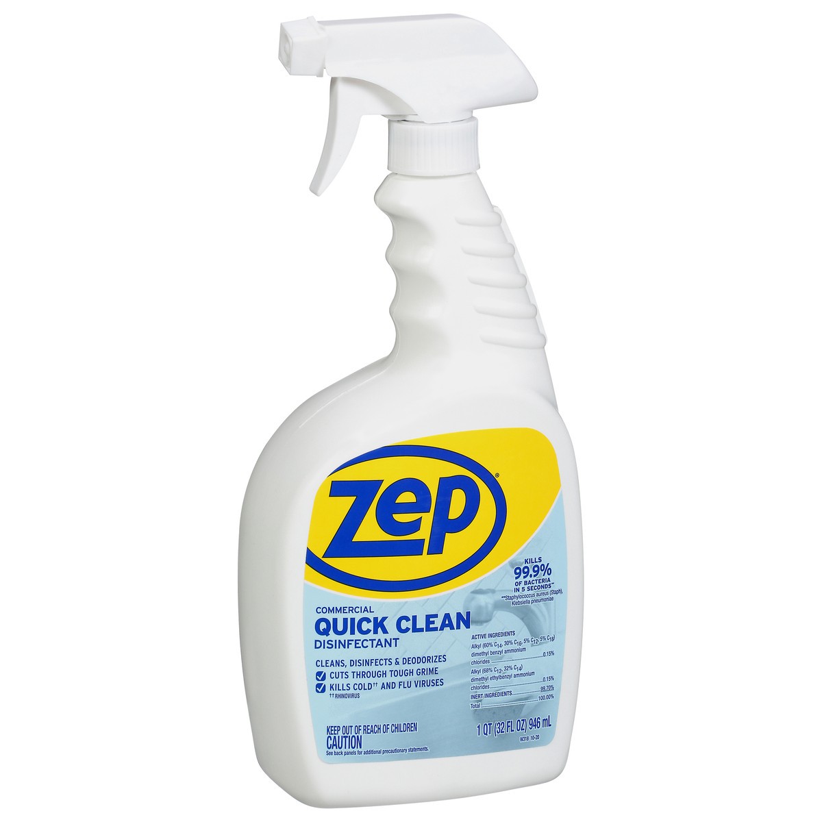 slide 2 of 12, Zep Commercial Quick Clean Disinfectant 1 qt Bottle, 1 qt