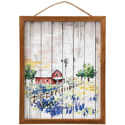 slide 1 of 1, Haven & Key Red Barn Bluebonnets Framed Wall Dcor, 1 ct