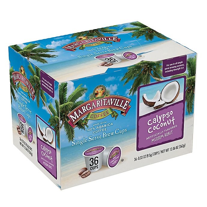 slide 2 of 2, 36-Count Margaritaville Calypso Coconut Flavored Coffee for Single Serve Coffee Makers, 1 ct