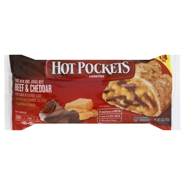 slide 1 of 1, Hot Pockets Beef Cheddar, 4 oz