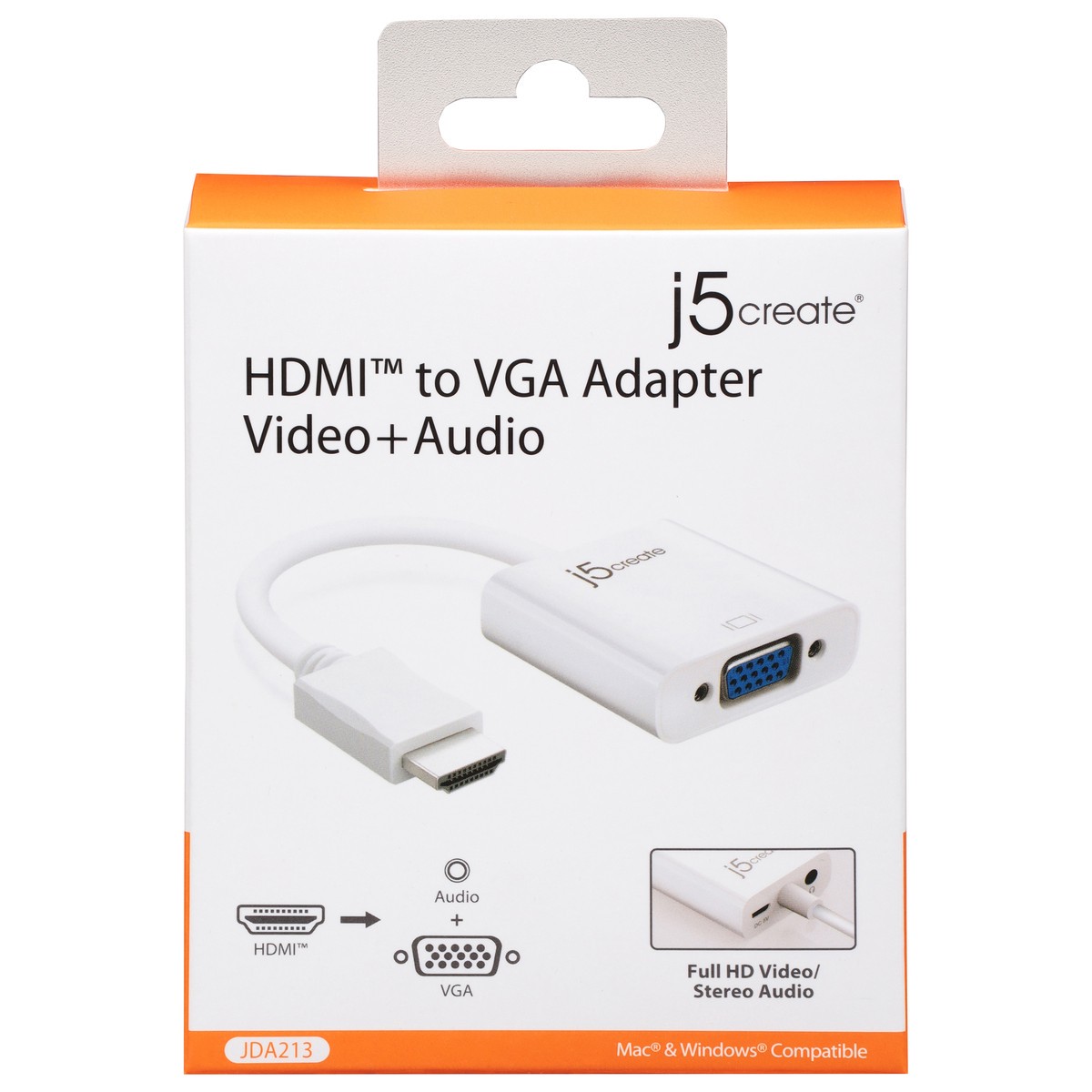 slide 7 of 12, j5create Video + Audio HDMI VGA Adapter 1 ea, 1 ct