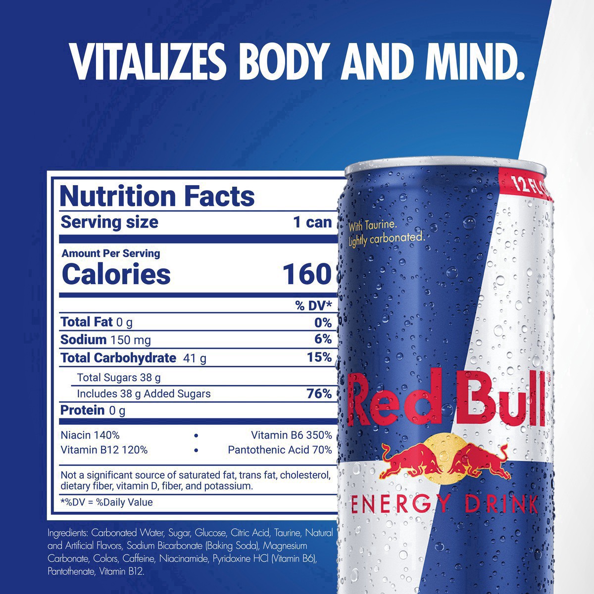 slide 10 of 13, Red Bull Energy Drink, 114mg Caffeine, 12 fl oz Can, 12 fl oz