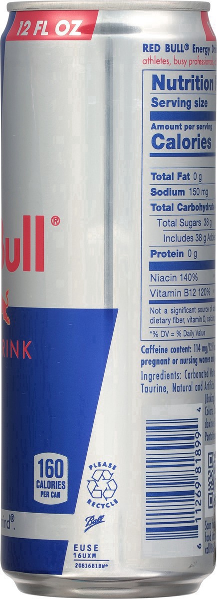slide 5 of 13, Red Bull Energy Drink, 114mg Caffeine, 12 fl oz Can, 12 fl oz