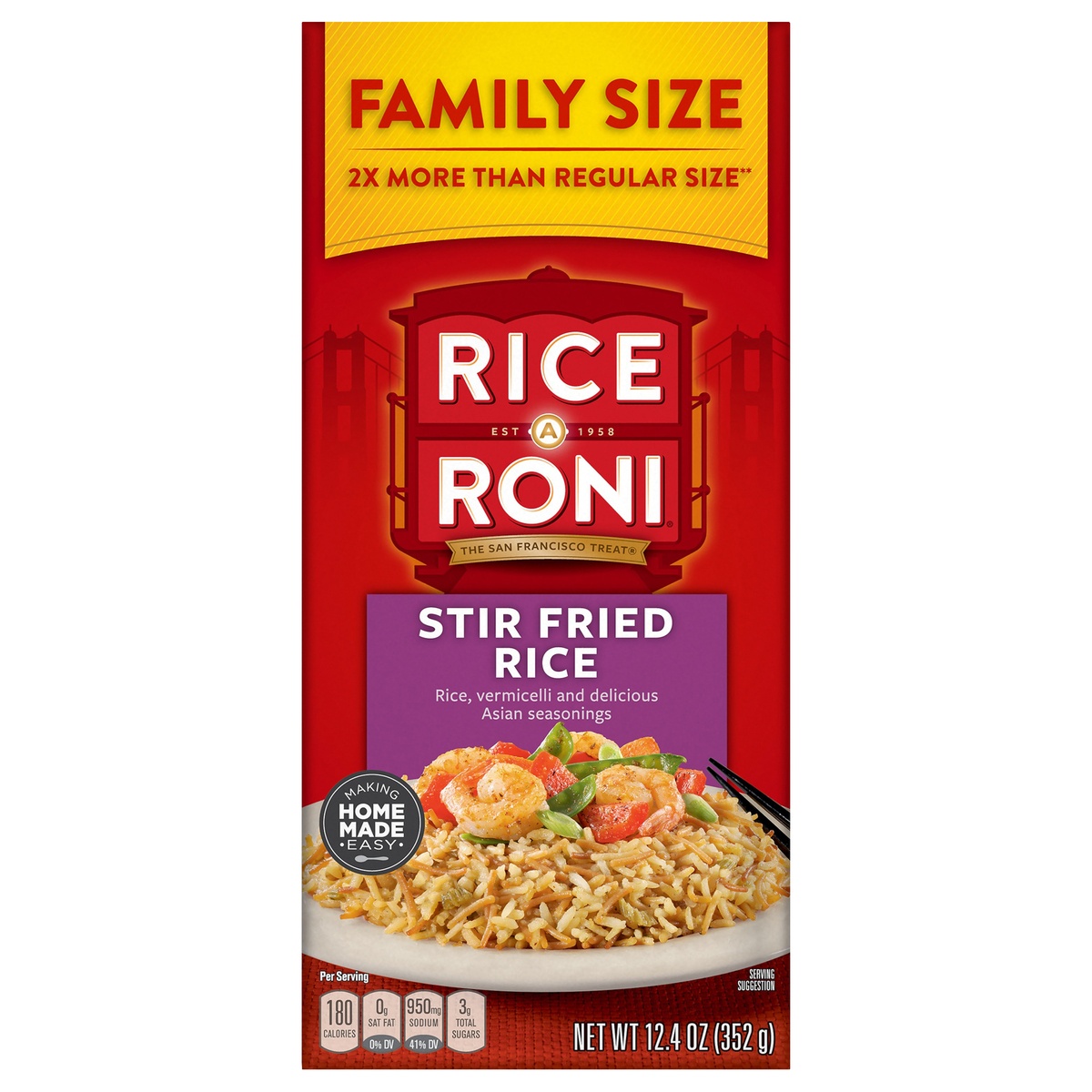 slide 1 of 4, Rice-A-Roni Family Size Stir Fried Rice Rice Mix, 12.4 oz