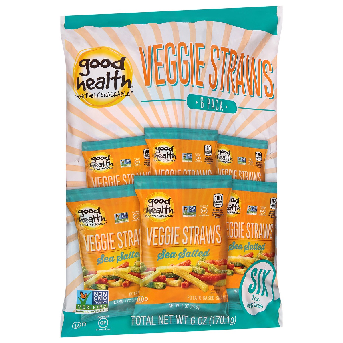 slide 2 of 9, Good Health 6 Pack Sea Salted Veggie Straws 6-1 oz Bags, 6 ct