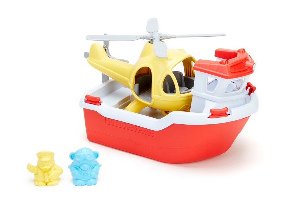 slide 1 of 1, Green Toys Rescue Boat w/Helicopter, 1 ct