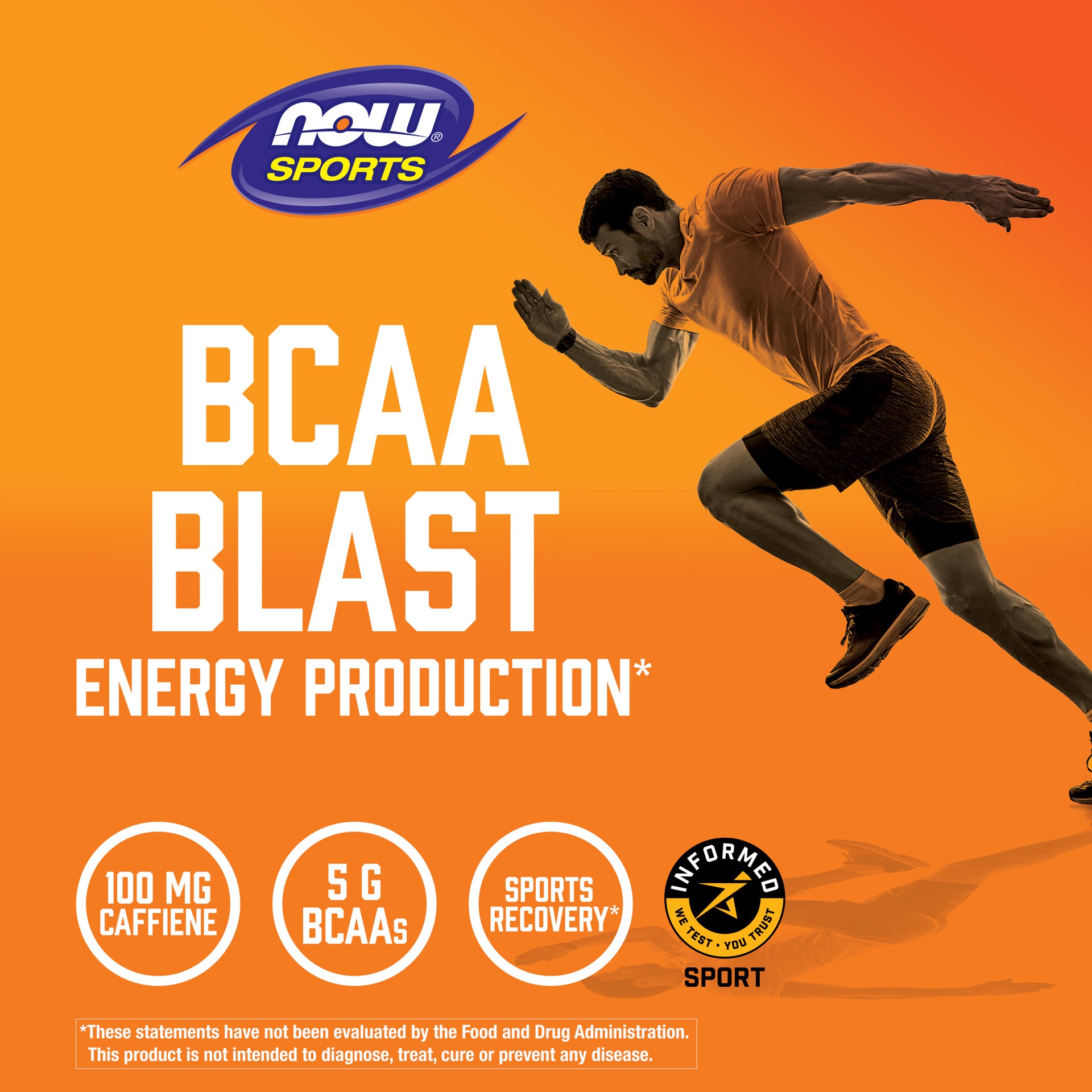 slide 3 of 5, NOW Sports BCAA Blast Powder, Natural Raspberry Flavor - 600 Grams, 600 gram