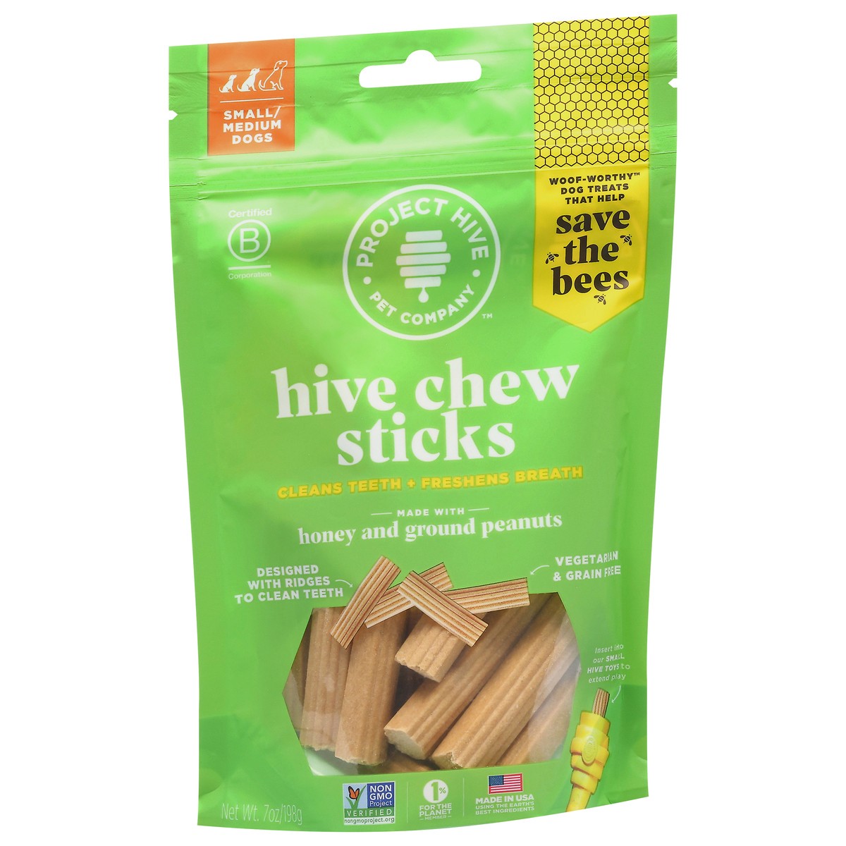 slide 4 of 15, Project Hive Pet Company Small/Medium Dogs Hive Chew Sticks Honey and Ground Peanuts Dog Treats 7 oz, 7 oz