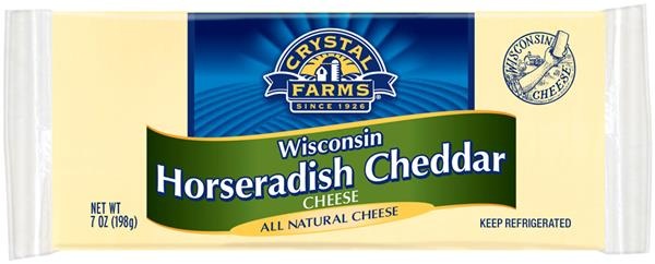 slide 1 of 1, Crystal Farms Wisconsin Horseradish Cheddar Cheese, 7 oz
