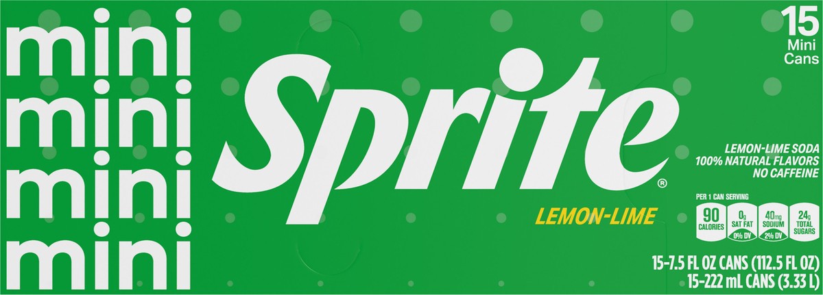 slide 6 of 9, Sprite Cans, 7.5 fl oz, 15 Pack, 15 ct