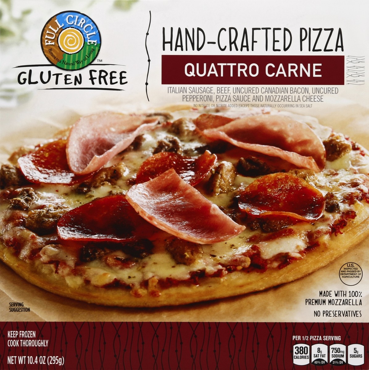 slide 6 of 6, Full Circle Market Gluten Free Quattro Carne Pizza, 10.4 oz