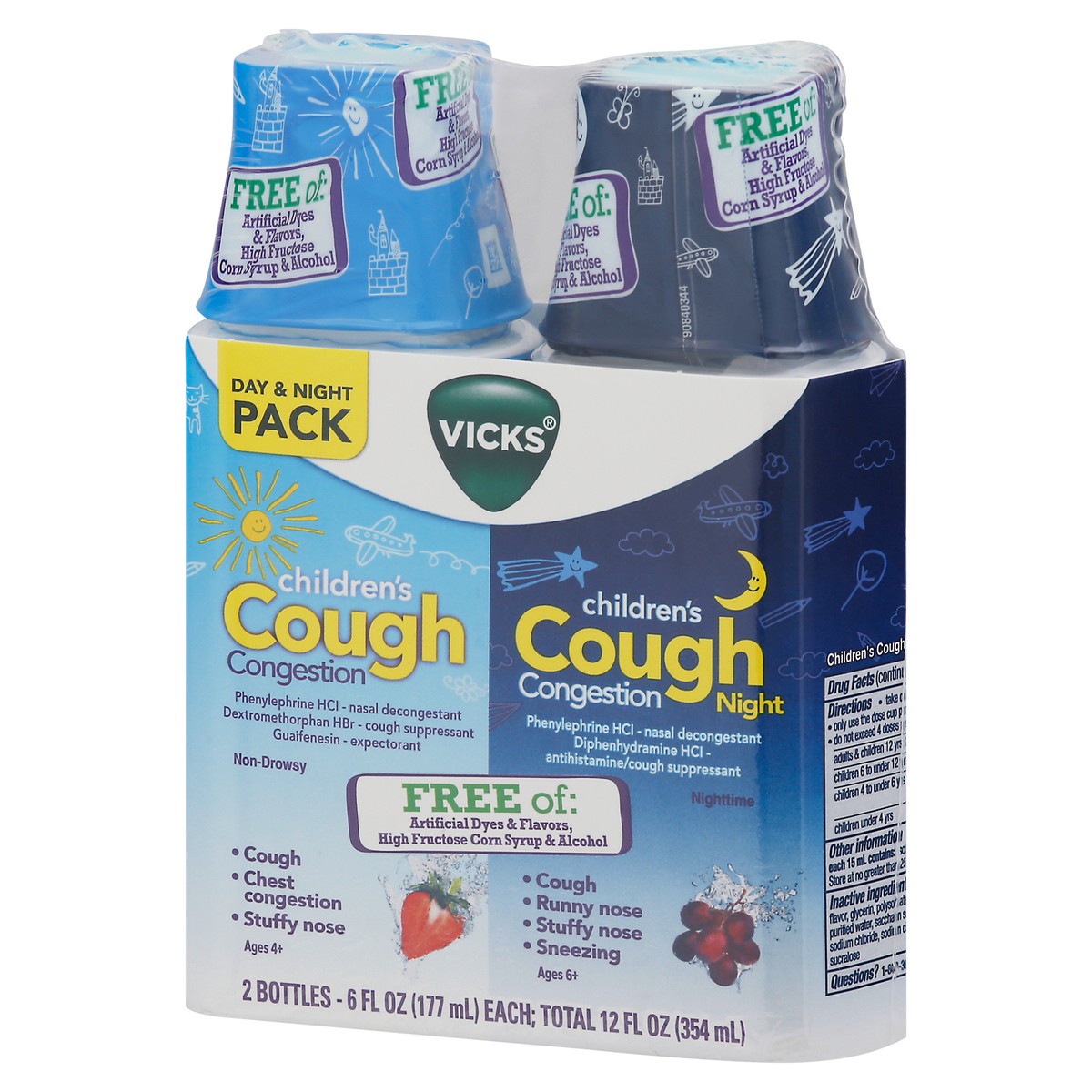 slide 2 of 11, Vicks Day & Night Pack Children's Cough Congestion 2-6 fl oz Bottles, 2 ct