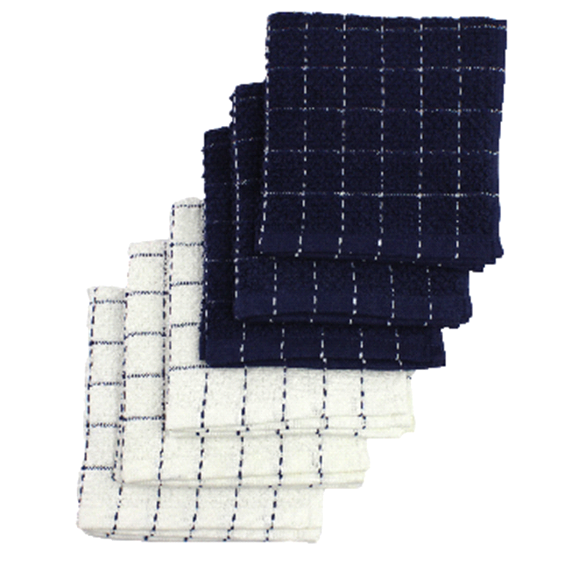 slide 1 of 1, Fresh & Simple Dish Cloths Navy/White, 1 ct