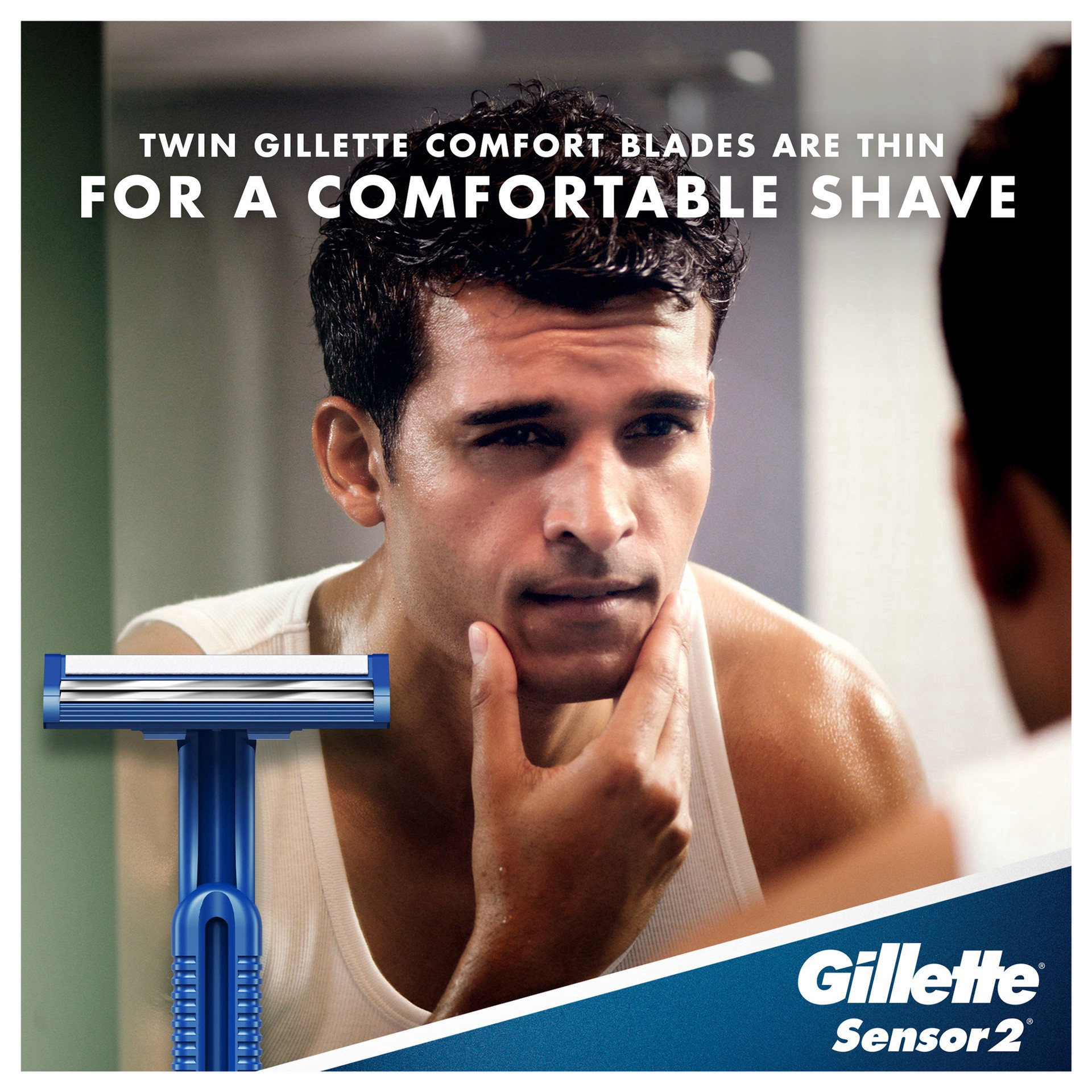 slide 2 of 8, Gillette Sensor2 Pivoting Head + Lubrastrip Men's Disposable Razors, 12 Count, 12 ct