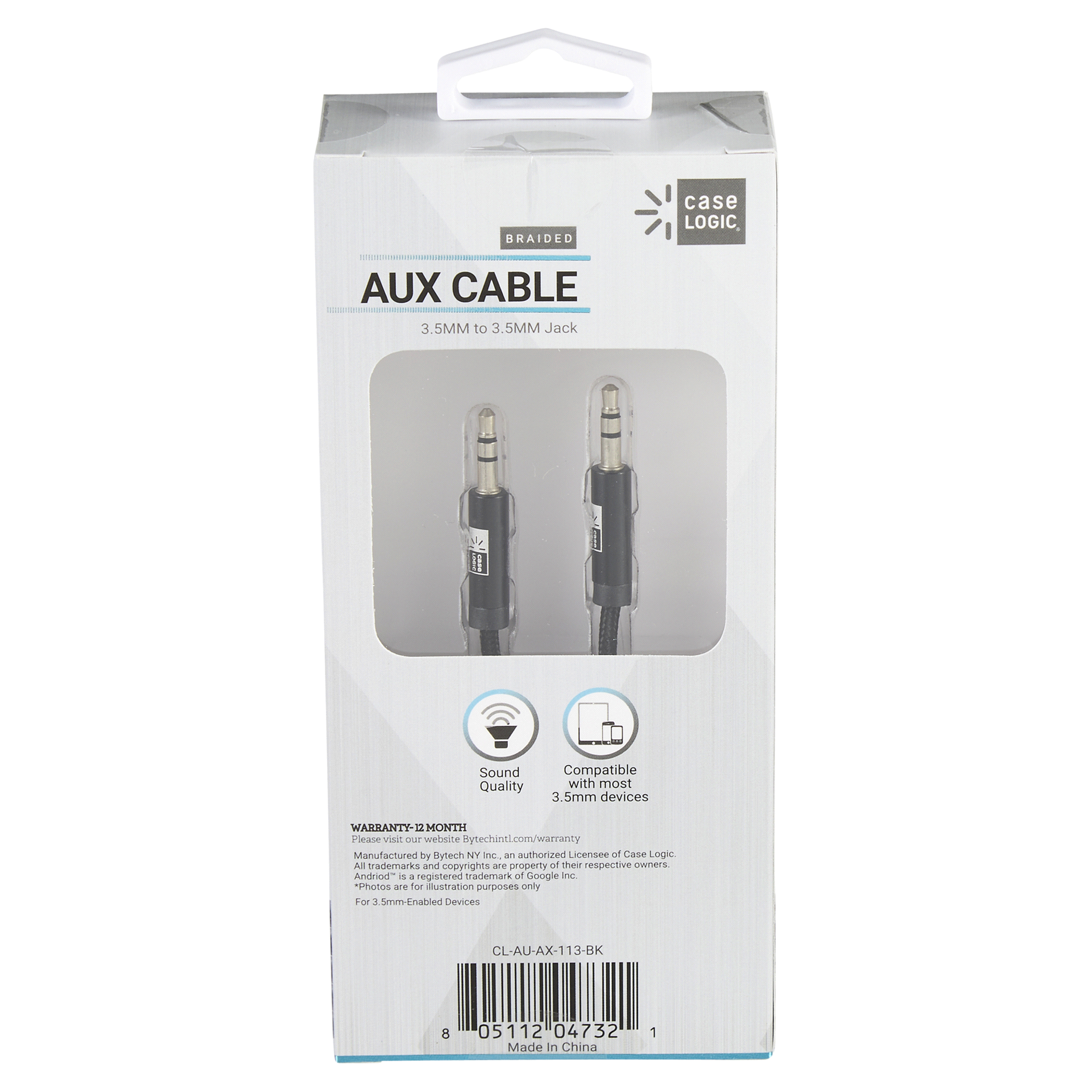 slide 21 of 29, Case Logic 10' AUX Cable Fabric-Black, 10 ft