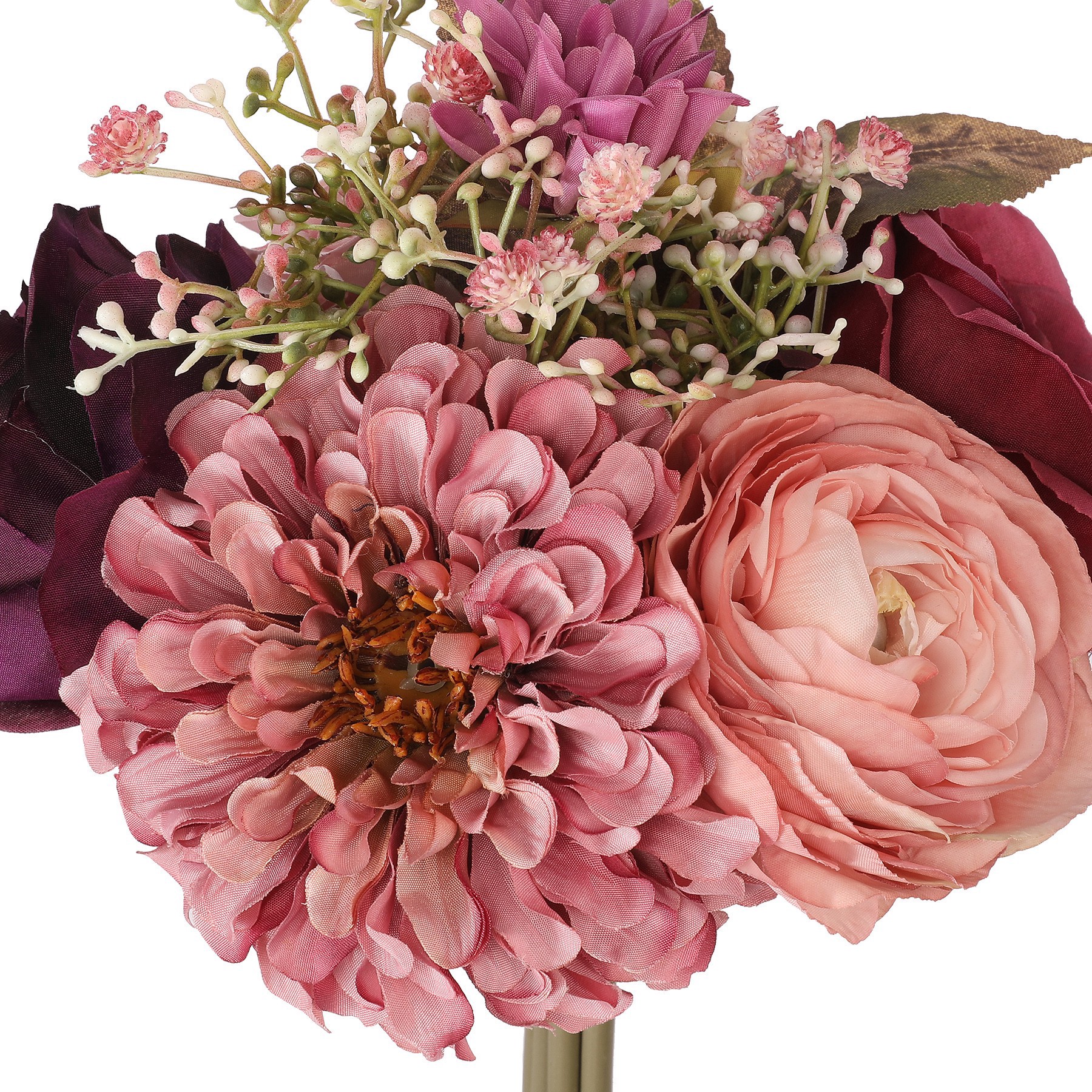 slide 2 of 2, 9.5" Pink & Purple Rose & Dahlia Bouquet By Ashland, 7.5 in x 7.5 in x 9.5 in