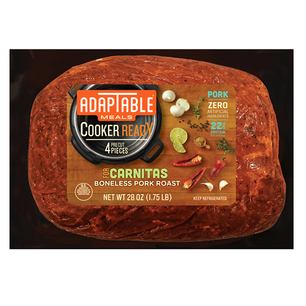 slide 1 of 1, AdapTable Meals Carnitas Boneless Pork Roast, 28 oz