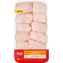 FRESH FROM MEIJER Meijer 100% All Natural Bone-In Chicken Thighs, Family Pack