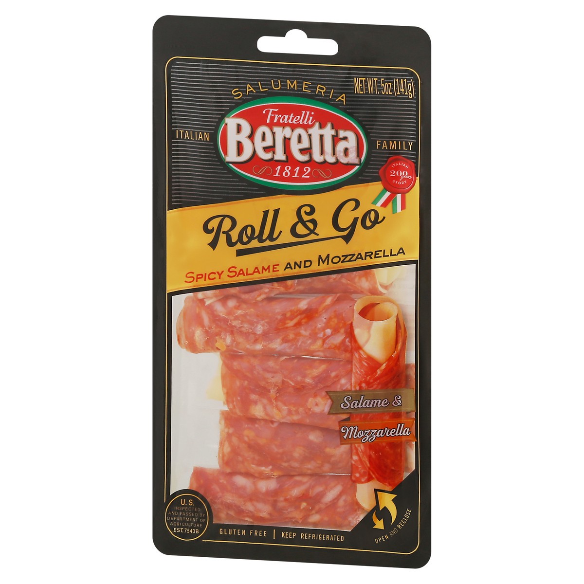 slide 3 of 14, Fratelli Beretta Roll & Go Spicy Salame & Mozzarella 5 oz, 5 oz