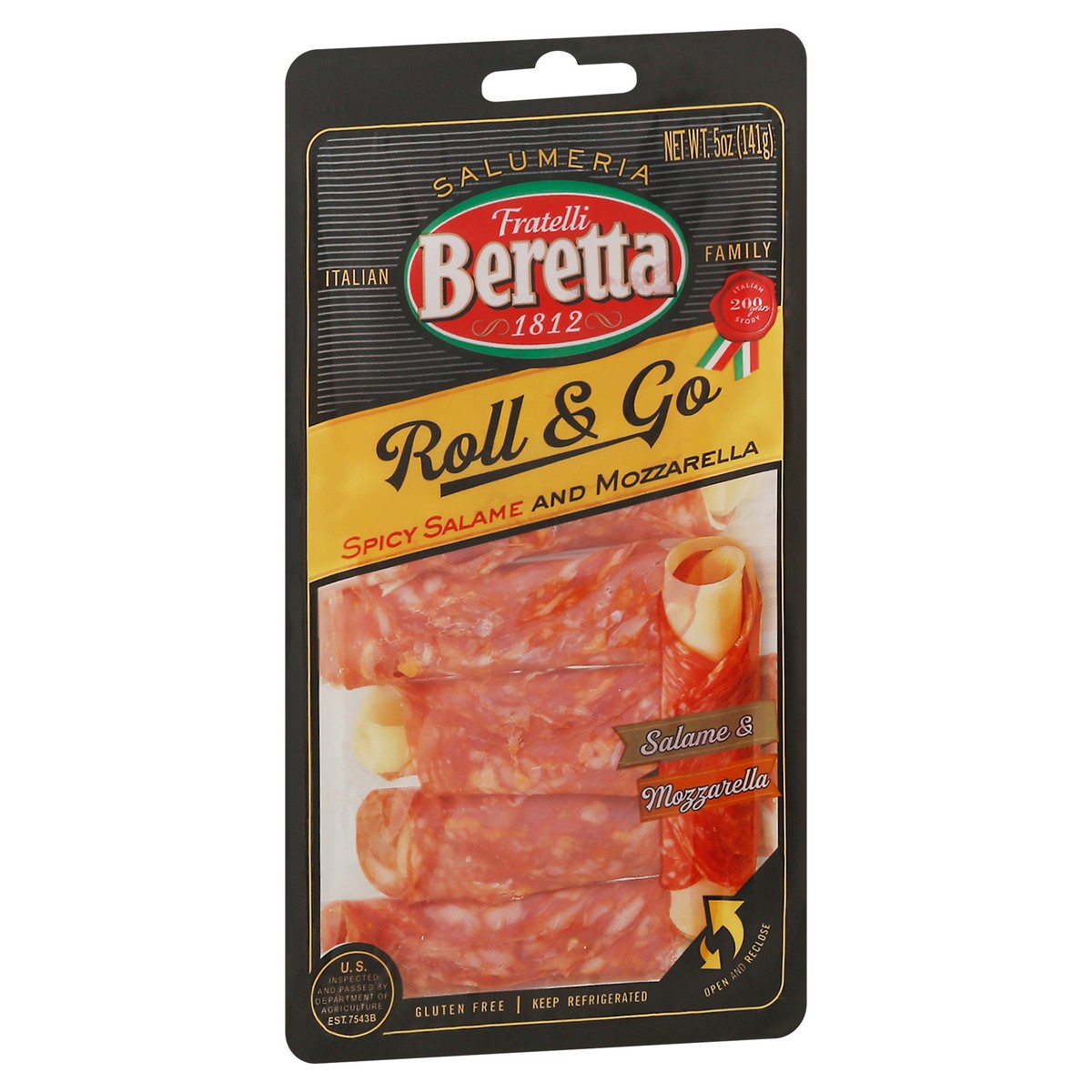 slide 8 of 14, Fratelli Beretta Roll & Go Spicy Salame & Mozzarella 5 oz, 5 oz
