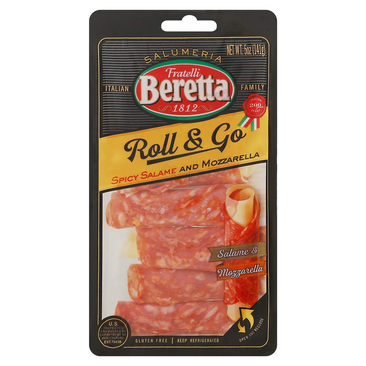 slide 4 of 14, Fratelli Beretta Roll & Go Spicy Salame & Mozzarella 5 oz, 5 oz