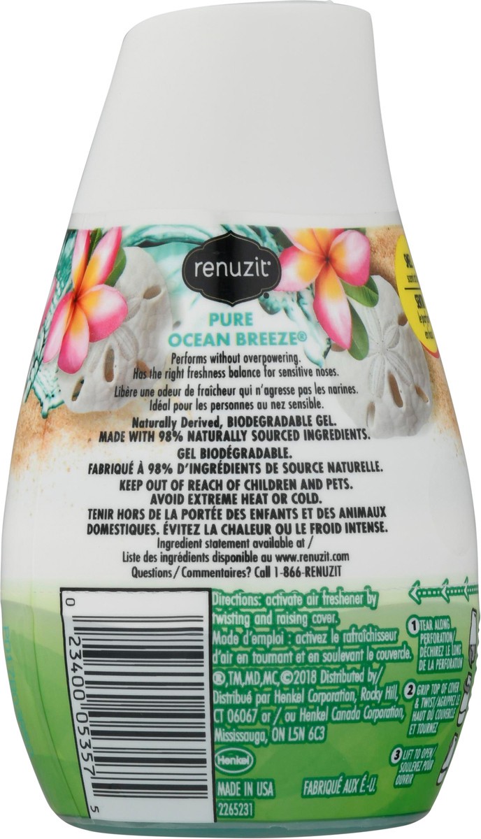 slide 5 of 11, Renuzit Natural Elements Pure Ocean Breeze Gel Air Freshener 7 oz, 7 oz