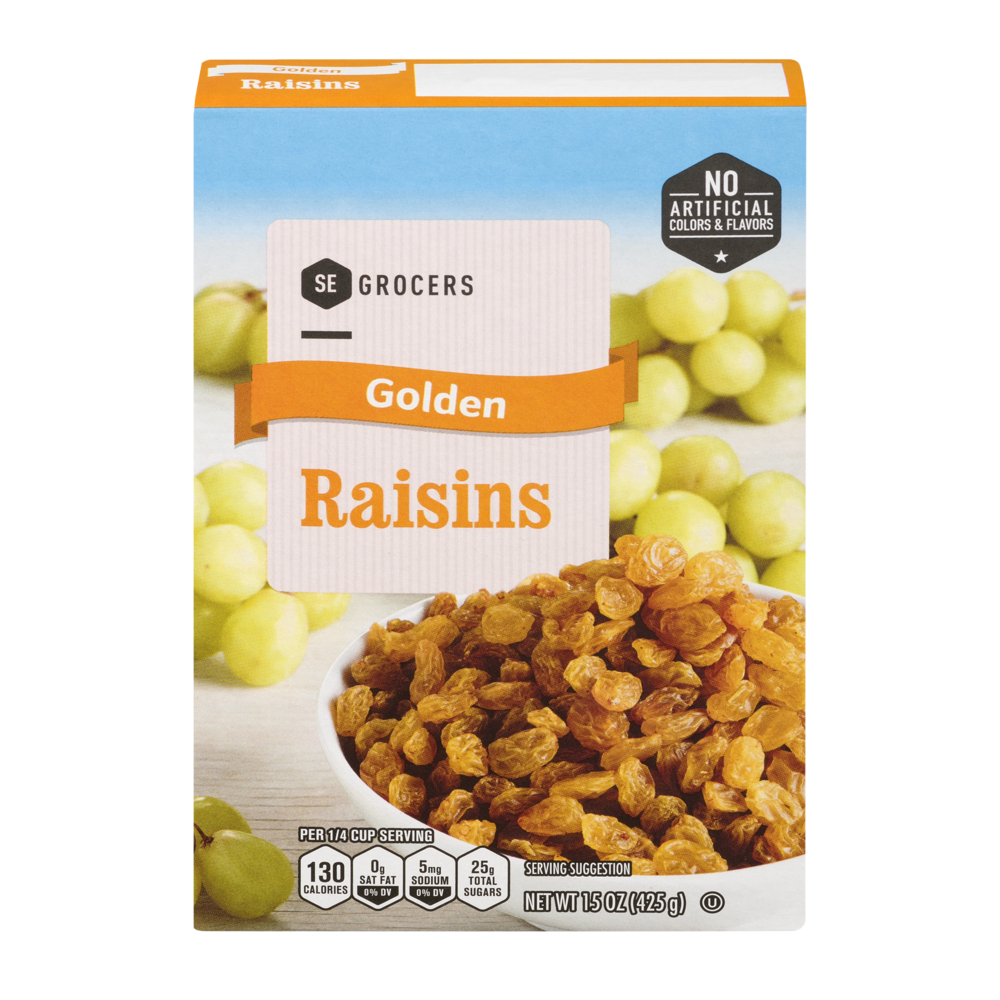 slide 1 of 1, SE Grocers Golden Raisins Crtn, 15 oz