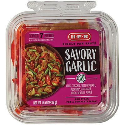 slide 1 of 1, H-E-B Savory Garlic Skillet Saute, 15.5 oz