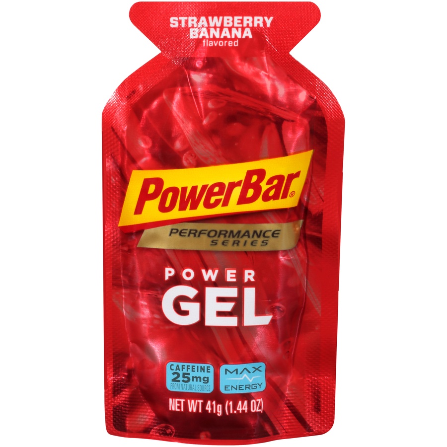 slide 1 of 6, Powergel Strawberry Banana Performance Energy Gel, 1.44 oz