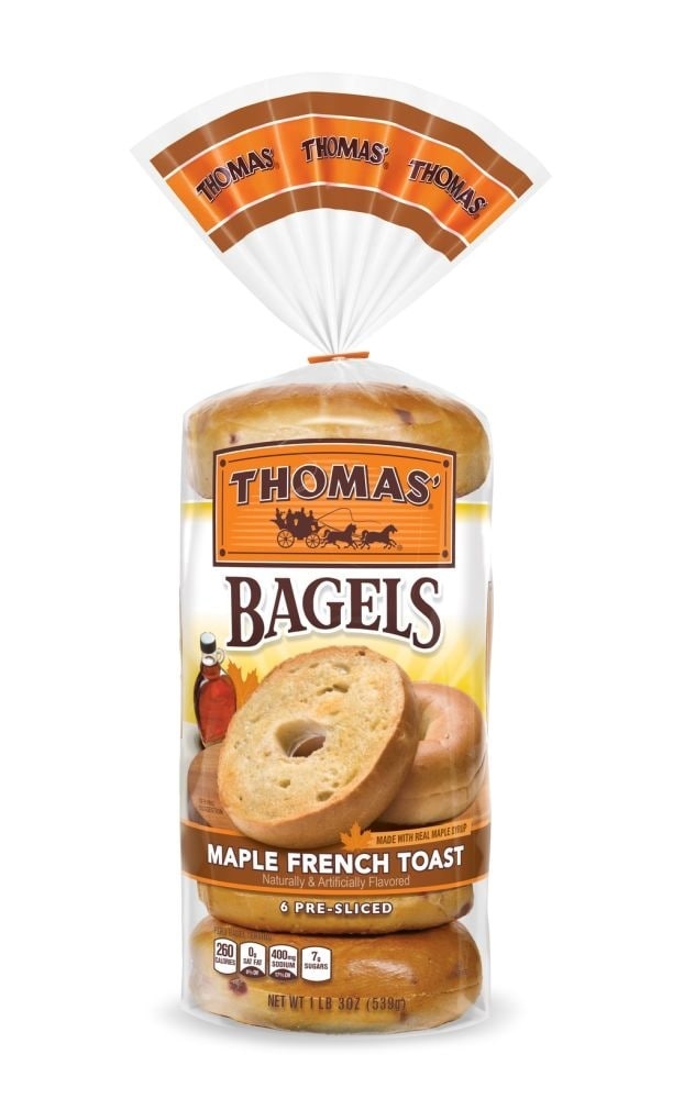 slide 1 of 1, Thomas' Maple French Toast Bagels, 6 ct; 3.16 oz