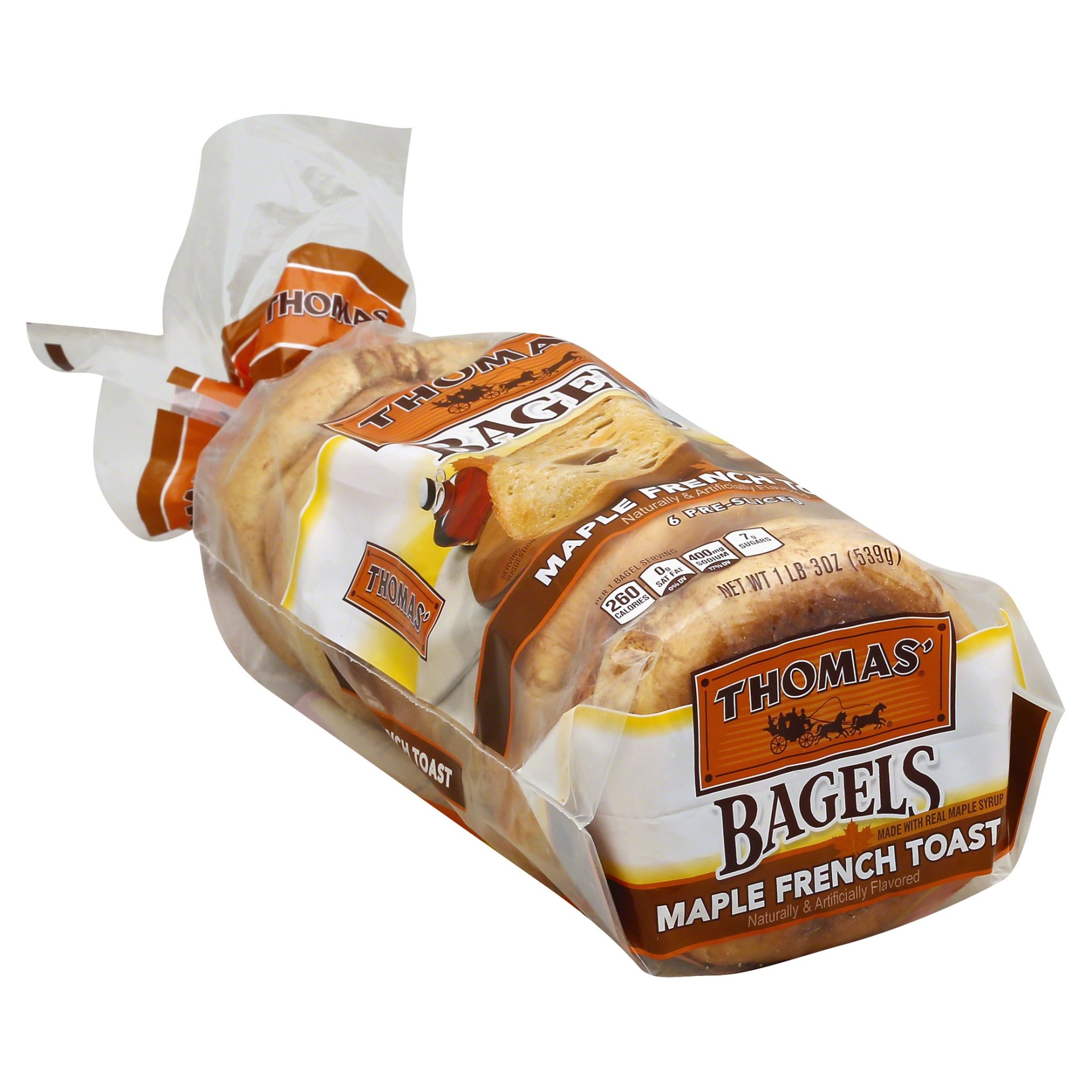 slide 1 of 1, Thomas' Maple French Toast Bagels, 6 ct; 3.16 oz