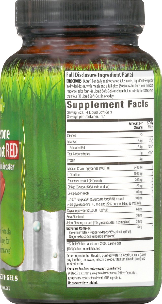 slide 7 of 12, Irwin Naturals Mega-Boost Red Men Nitric Oxide Booster Testosterone 68 Liquid Soft-Gels, 68 ct