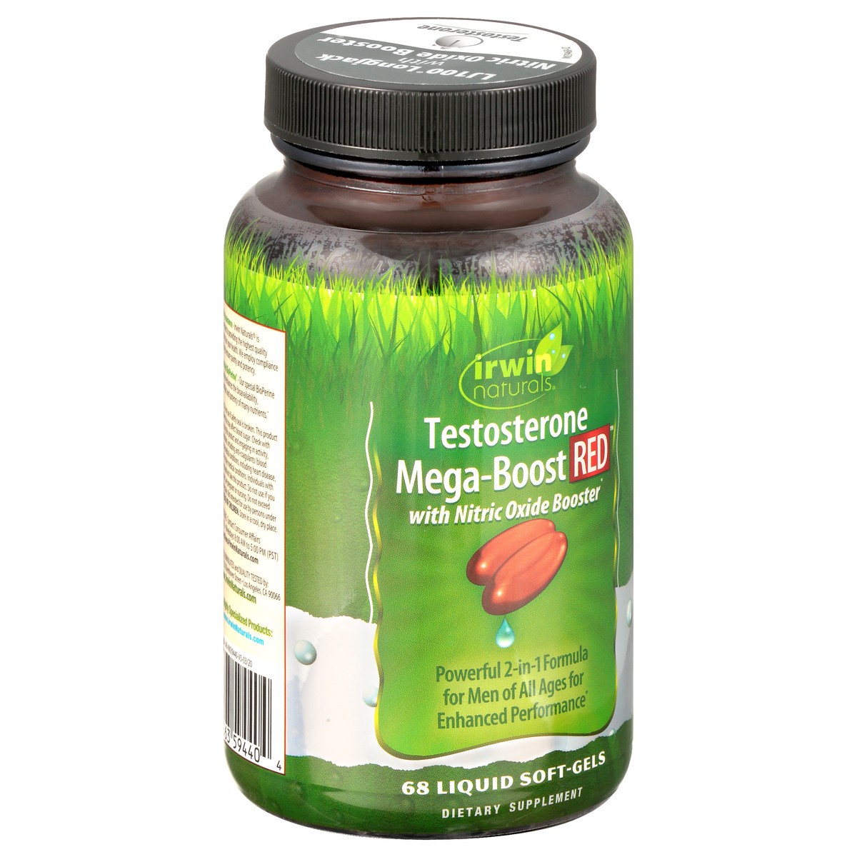 slide 2 of 12, Irwin Naturals Mega-Boost Red Men Nitric Oxide Booster Testosterone 68 Liquid Soft-Gels, 68 ct