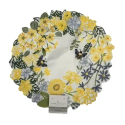 Room & Retreat Colorful Garden Round Placemat, Multi, 15 In